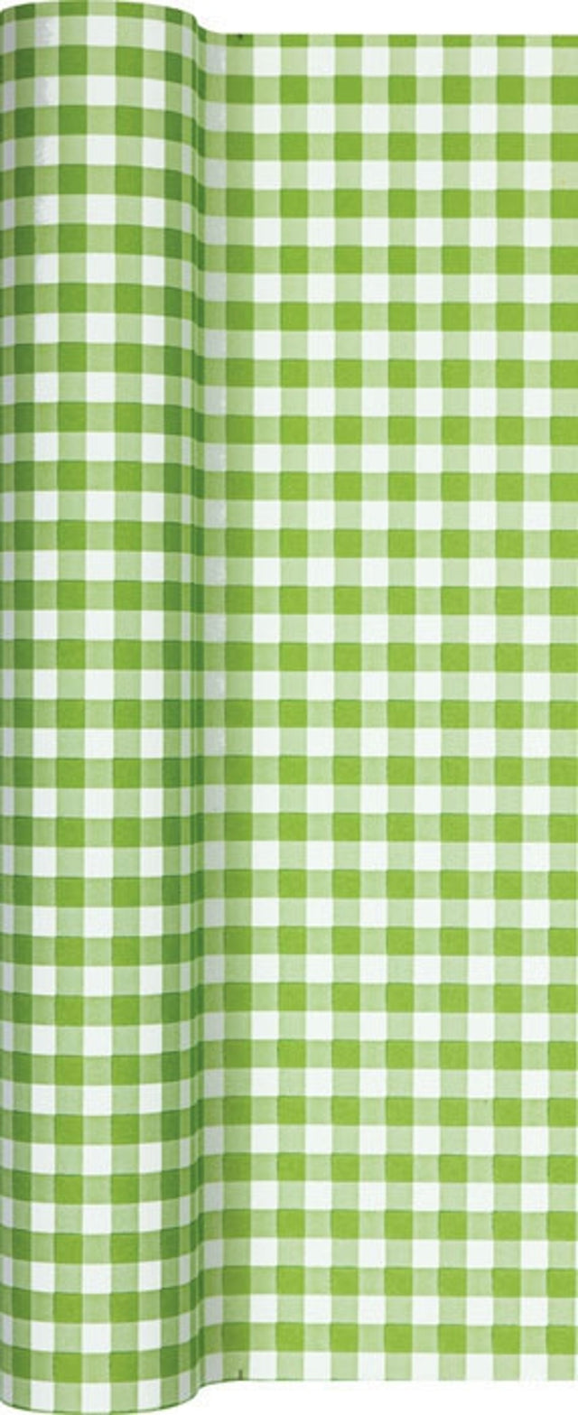 Běhoun na stůl 40 x 490 cm - Retro zelenobílá kostka No. 0200-1212 _1.jpg