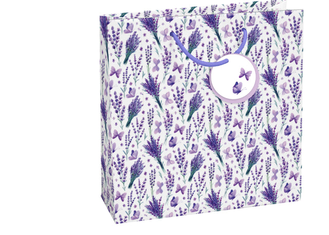 Dárková taška čtvercová-(TQ)  Quad mat  o rozměrech 15x6x14,5cm se  vzorem levandule 22511 TQ.jpg