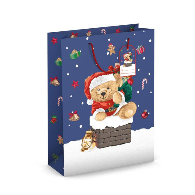 Dárková taška vánoční Jumbo (TJ)  - MEDVÍDEK SANTA KLAUS- 33x13,7x44,5 cm 224514 TJ.jpg#15803#dbf92fb5d608