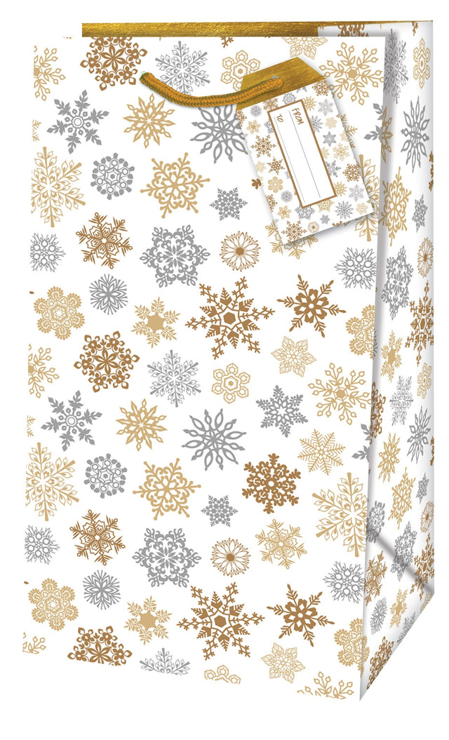Dárková taška vánoční Picollo (TP) - SNĚHOVÉ VLOČKY -11x6,5x21cm 223515 TP.jpg#15355#db10d197ecab