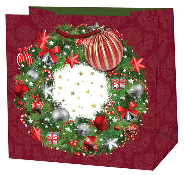 Dárková taška vánoční čtvercová (TQ) - ADVENTNÍ VĚNEC - 15x6x14,5cm 222513 TQ.jpg#15277#1a004b124128