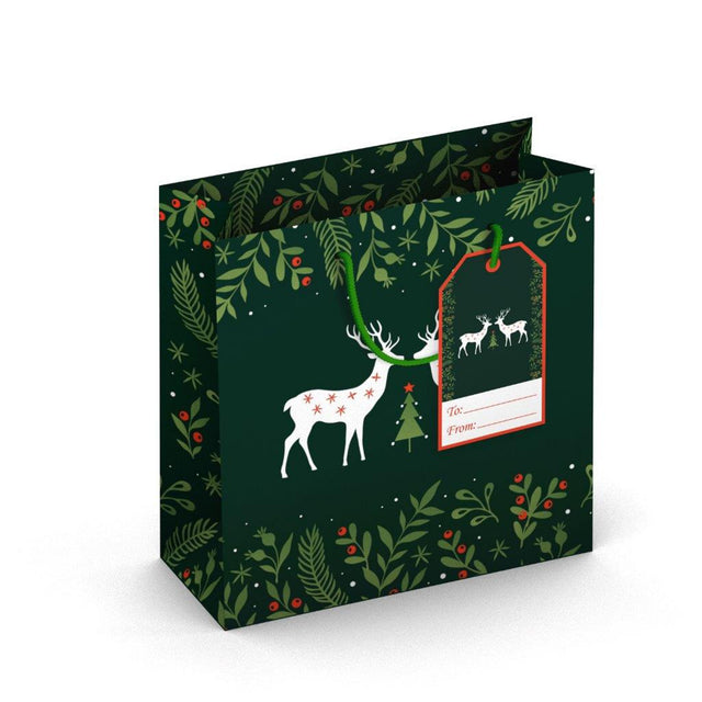 Dárková taška vánoční čtvercová (TQ) - JELENI - 15x6x14,5cm 224524 TQ.jpg#15284#98be7ab9cc98