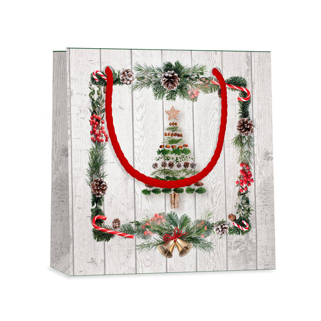 Dárková taška vánoční čtvercová (TQ) - VÁNOČNÍ STROMEČEK - 15x6x14,5cm 225500 TQ.jpg