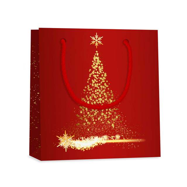Dárková taška vánoční čtvercová (TQ) - VÁNOČNÍ STROMEČEK - 15x6x14,5cm 225513 TQ.jpg