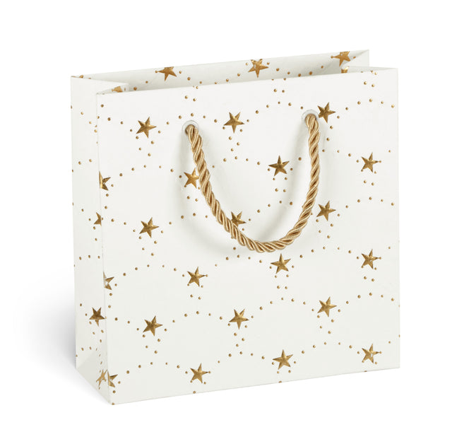 Dárková taška vánoční čtvercová (TQ) - ZLATÉ HVĚZDIČKY - 15x6x14,5cm 226504 TQ.jpg#18150#8b969961364d