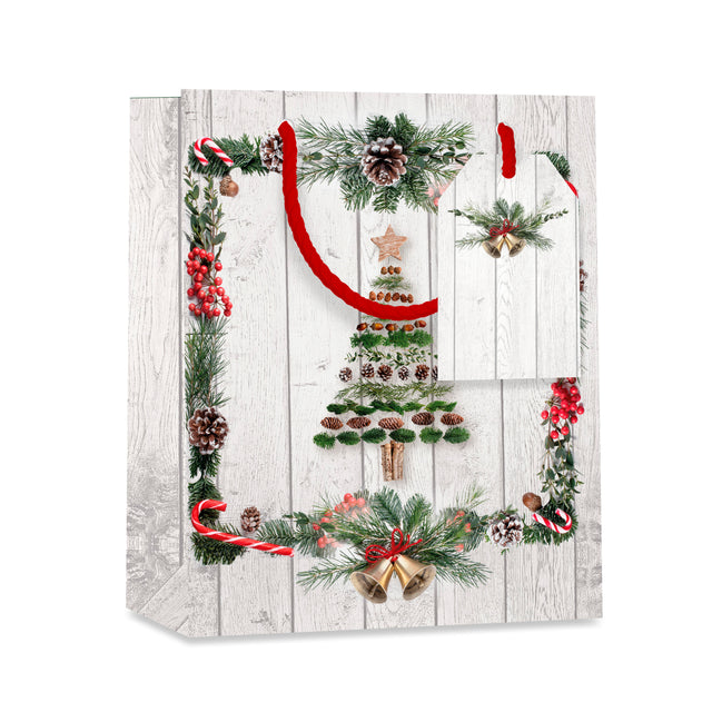 Dárková taška vánoční střední (TM) - VÁNOČNÍ STROMEČEK - 23x19x10,2cm 225500 TM.jpg