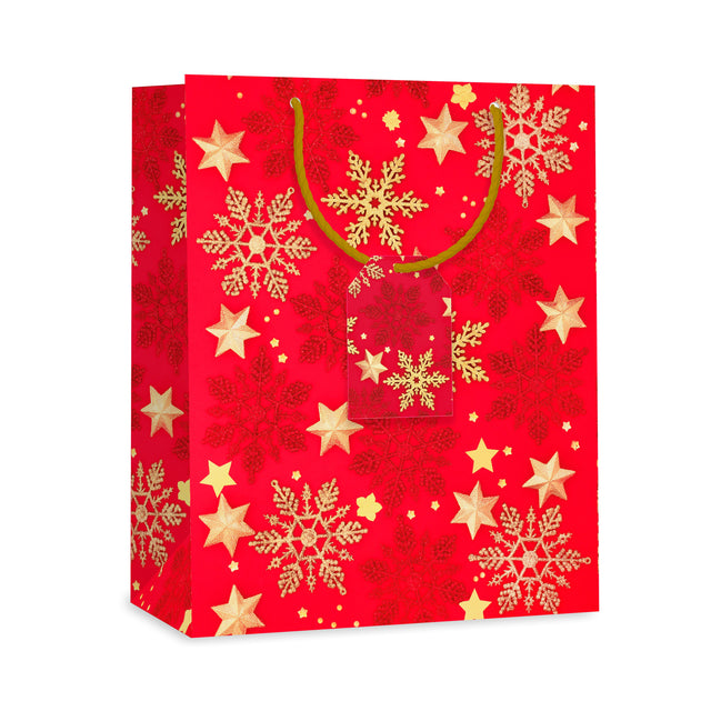 Dárková taška vánoční velká (TL) - SNĚHOVÉ VLOČKY - 33x26,7x13,7cm 225505 TL.jpg