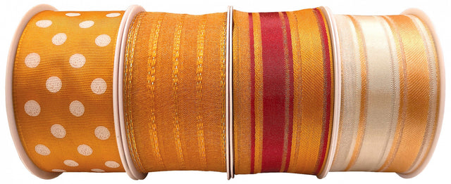 Mix hedvábných stuh s drátem nebo bez drátu - Oranžová - 40 mm x 2 m NAV-oranžová.jpg