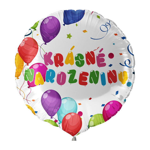 Nafukovací kulatý fóliový balónek Krásné narozeniny CZ F-110_1.jpg