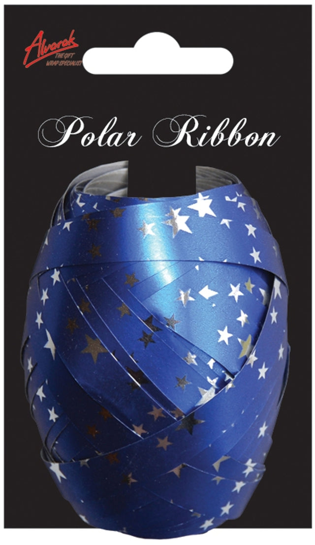 Stuha vejce Giga POLAR - Stříbrná se stříbrnými hvězdami - 10 m a 7.5 mm POL-07.jpg