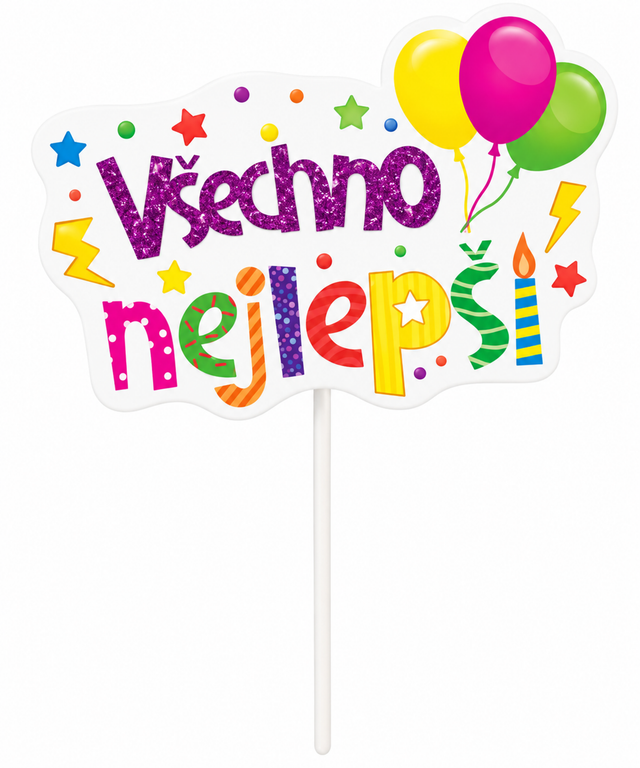 Trendy zápich na dort – Všechno nejlepší – 23 x 12 x 15 cm (1 pc) CTOP-05_1.png#19133#8a163d39e38b