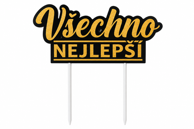 Trendy zápich na dort – Všechno nejlepší – 24 x 13 x 13 cm (1 pc) CTOP-13_1..png#19169#760e57fab441