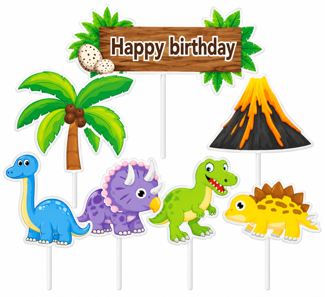 Trendy zápich na dort – dinosauři – 27 x 13 x 13 cm (7 ks) CTOP-11_1.png#19161#9ae773d6c562