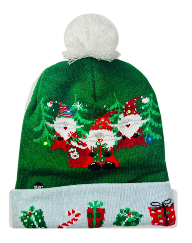Vánoční pletená čepice s LED světly SANTA-103_1.jpg#18896#adc55406c454